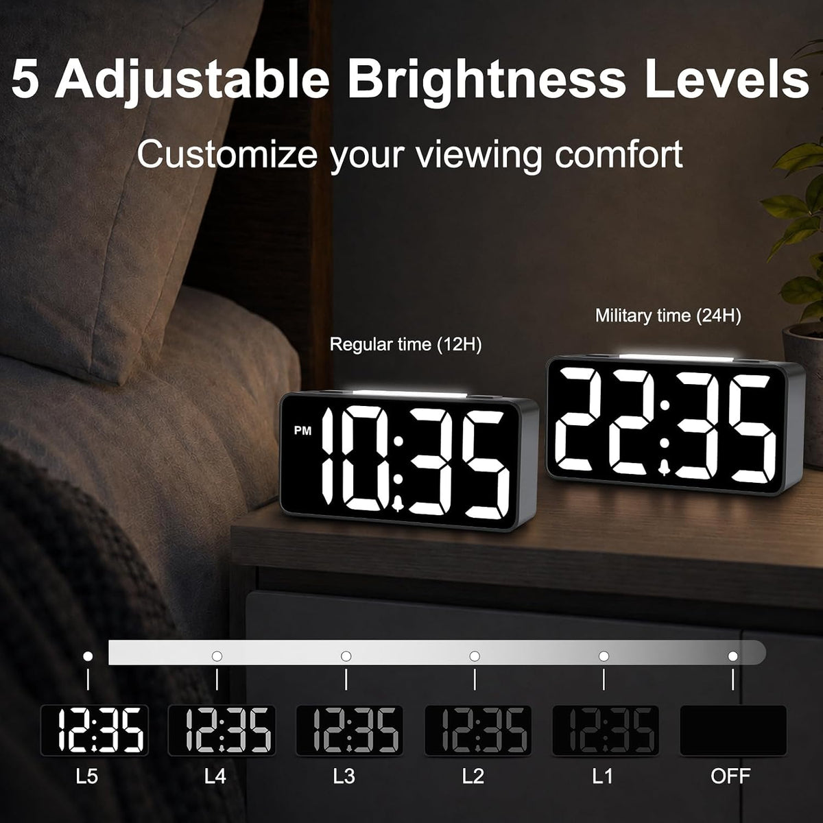 Small Digital Alarm Clock for Bedroom, RGB Kids Alarm Clock Boys