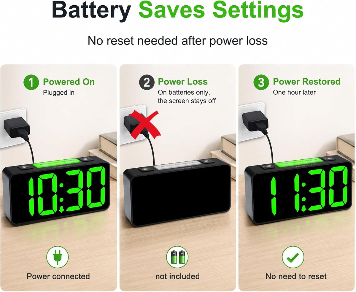 Small Digital Alarm Clock for Bedroom, RGB Kids Alarm Clock Boys