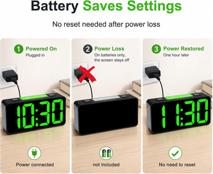 Small Digital Alarm Clock for Bedroom, RGB Kids Alarm Clock Boys