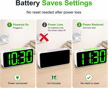 Small Digital Alarm Clock for Bedroom, RGB Kids Alarm Clock Boys