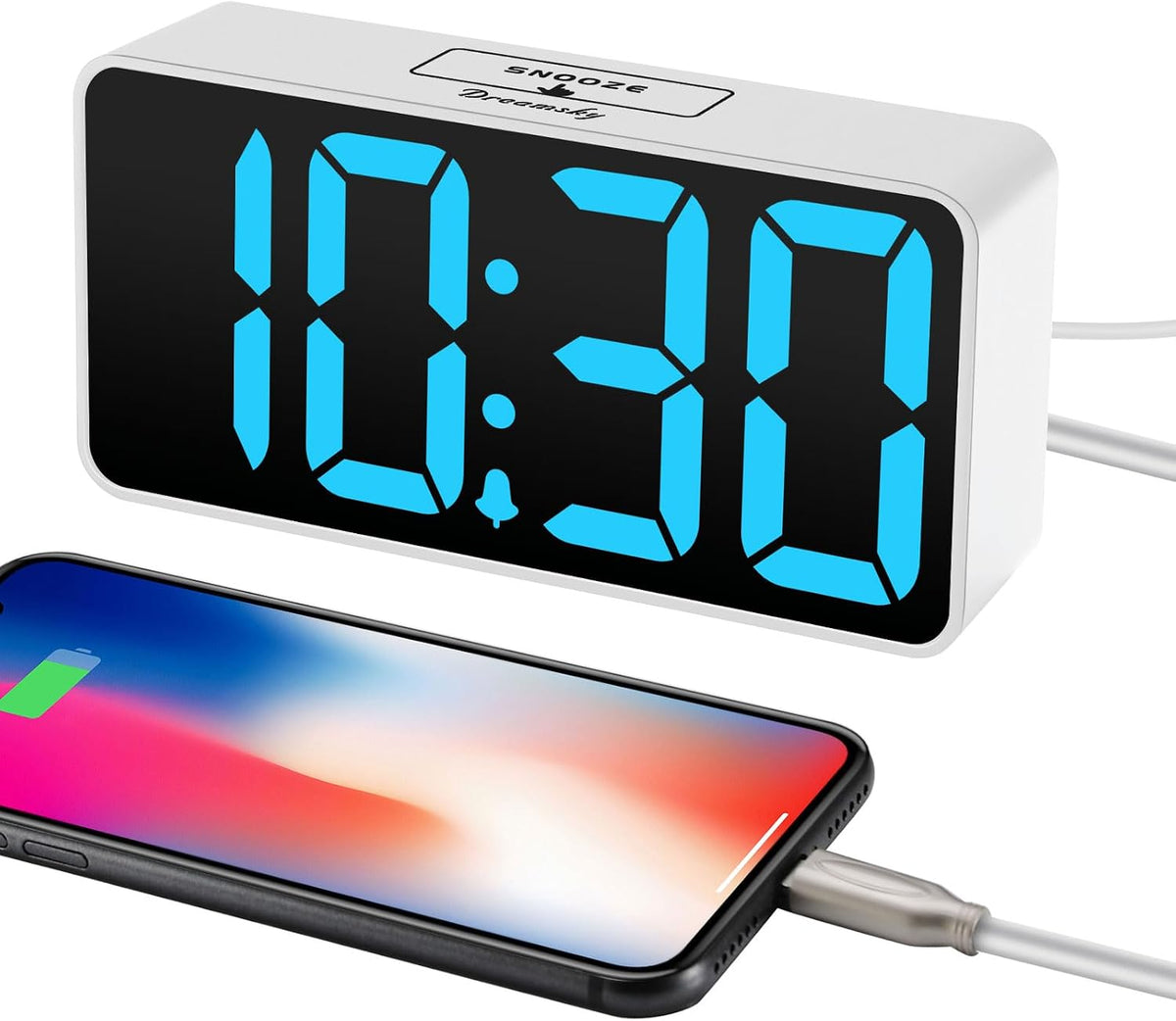 Small Digital Alarm Clock for Bedroom, RGB Kids Alarm Clock Boys