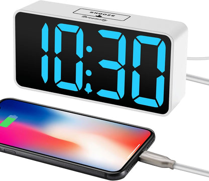 Small Digital Alarm Clock for Bedroom, RGB Kids Alarm Clock Boys