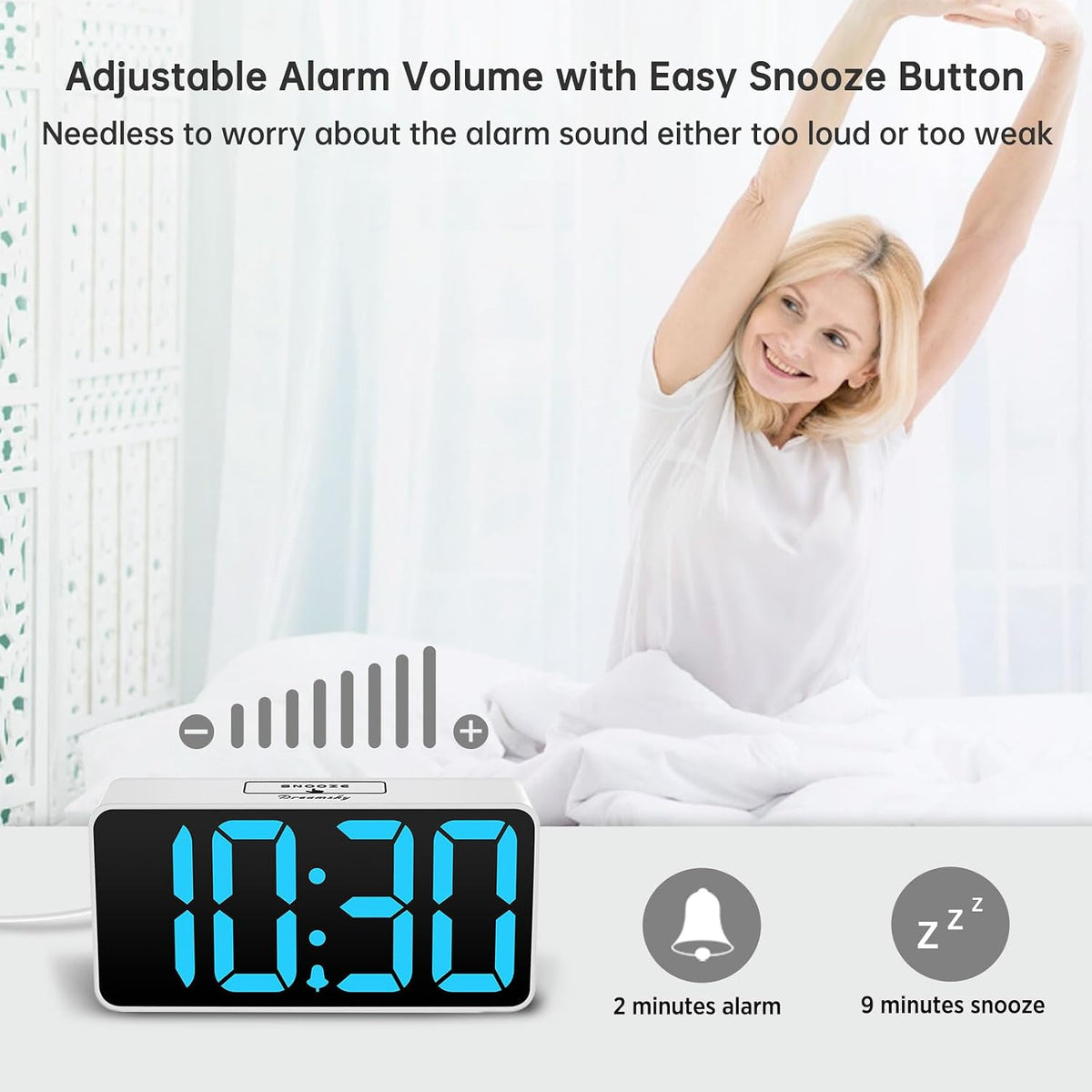 Small Digital Alarm Clock for Bedroom, RGB Kids Alarm Clock Boys