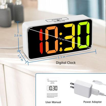 Small Digital Alarm Clock for Bedroom, RGB Kids Alarm Clock Boys