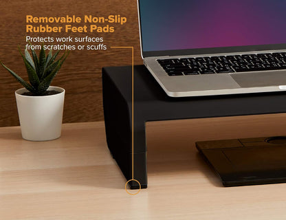 Bostitch Konnect Adjustable Monitor Riser with Drawer & Cell Phone Holder, Laptop Stand for Desk, 4 Height Levels, Cable Management & Rubber Feet