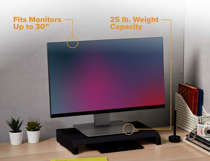 Bostitch Konnect Adjustable Monitor Riser with Drawer & Cell Phone Holder, Laptop Stand for Desk, 4 Height Levels, Cable Management & Rubber Feet