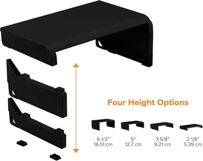 Bostitch Konnect Adjustable Monitor Riser with Drawer & Cell Phone Holder, Laptop Stand for Desk, 4 Height Levels, Cable Management & Rubber Feet