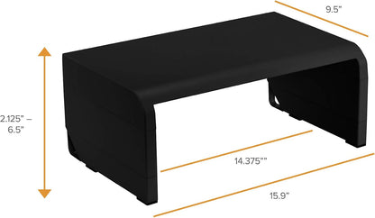 Bostitch Konnect Adjustable Monitor Riser with Drawer & Cell Phone Holder, Laptop Stand for Desk, 4 Height Levels, Cable Management & Rubber Feet