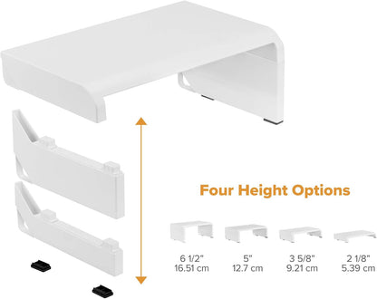 Bostitch Konnect Adjustable Monitor Riser with Drawer & Cell Phone Holder, Laptop Stand for Desk, 4 Height Levels, Cable Management & Rubber Feet