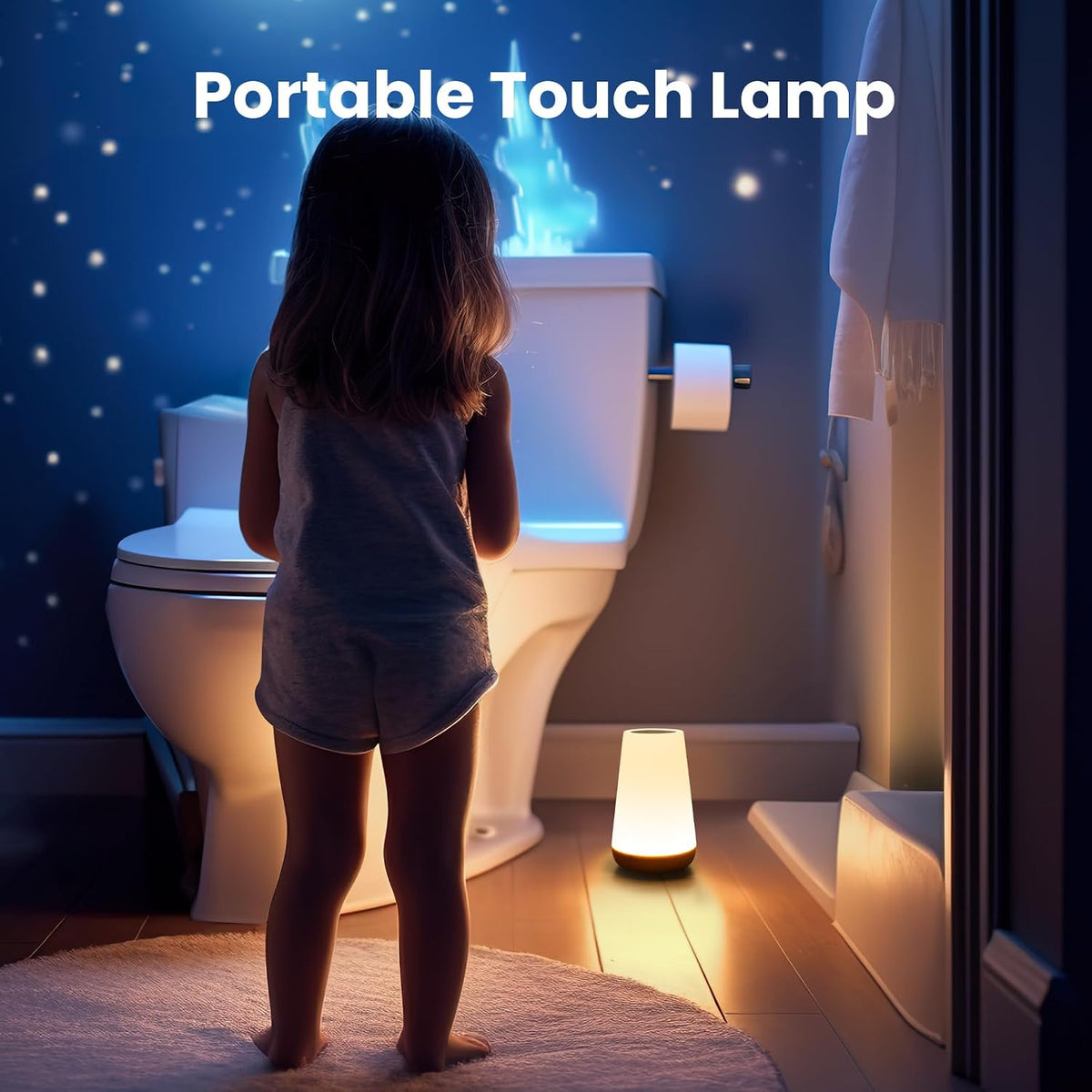 Telecontrol Night Light Touch Lamp: 13 Colors, 5 Brightness, Brown