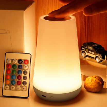 Telecontrol Night Light Touch Lamp: 13 Colors, 5 Brightness, Brown
