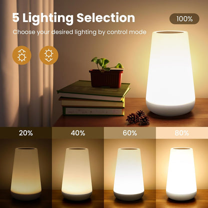 Telecontrol Night Light Touch Lamp: 13 Colors, 5 Brightness, Brown