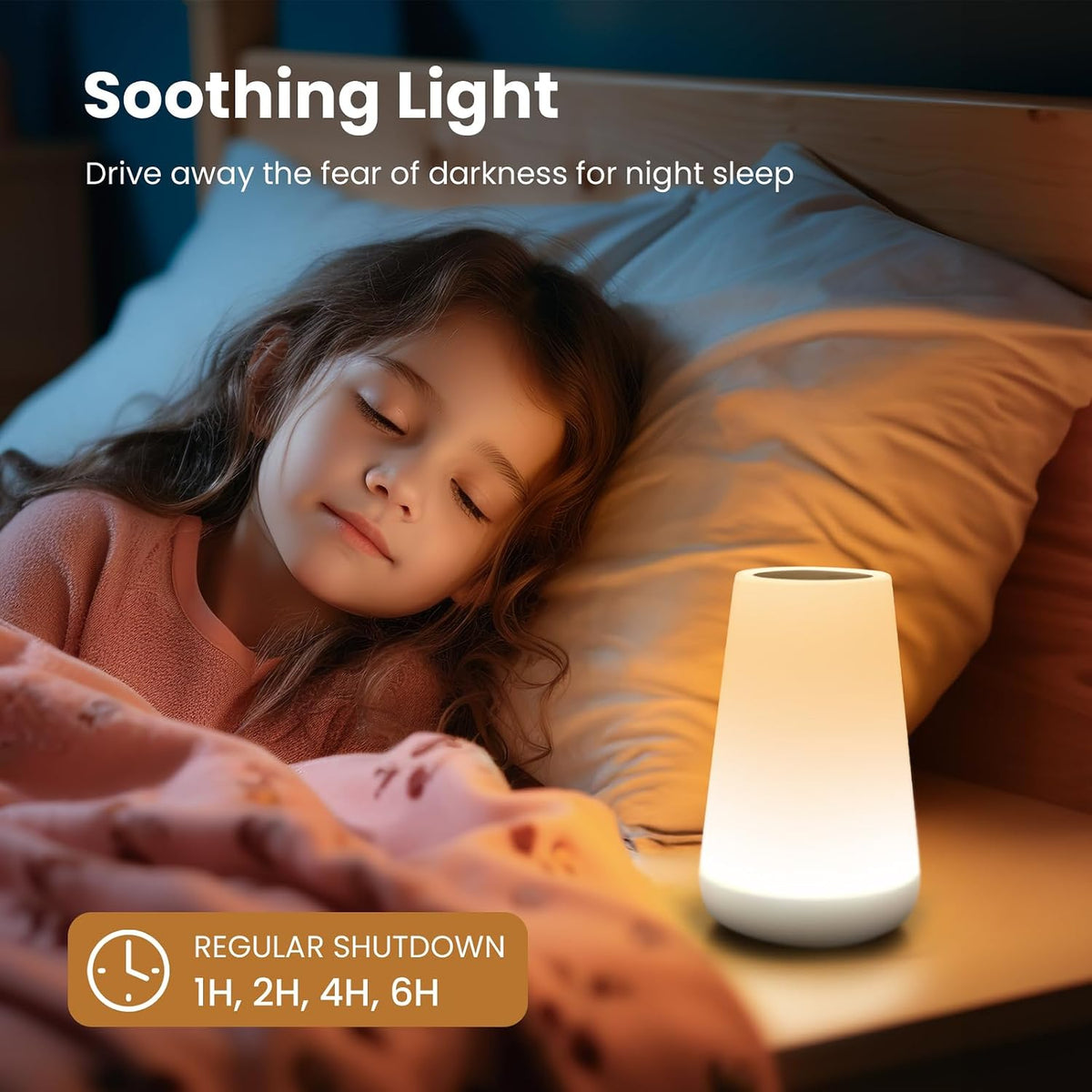 Telecontrol Night Light Touch Lamp: 13 Colors, 5 Brightness, Brown