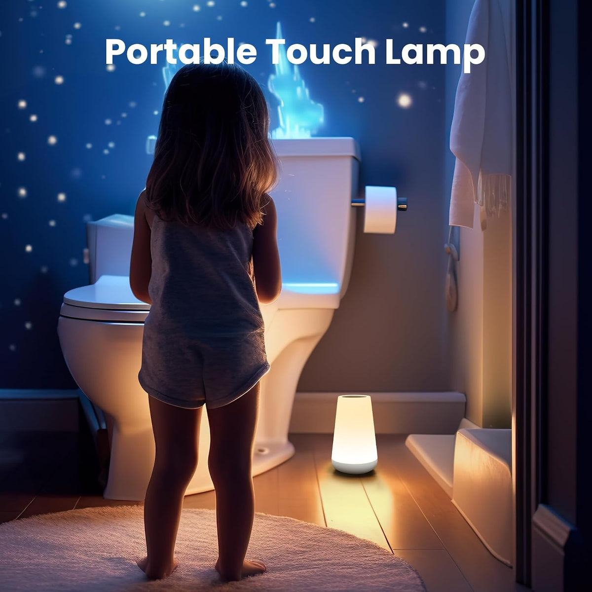 Telecontrol Night Light Touch Lamp: 13 Colors, 5 Brightness, Brown
