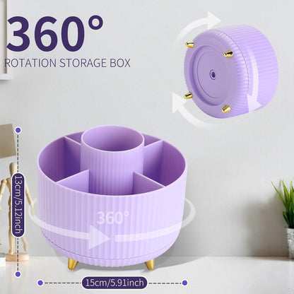 360°Rotating Pen&Pencil Holder For Desk With 5Slots Cute Office