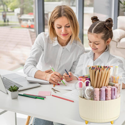 360°Rotating Pen&Pencil Holder For Desk With 5Slots Cute Office