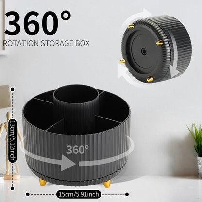 360°Rotating Pen&Pencil Holder For Desk With 5Slots Cute Office