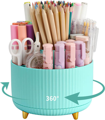 360°Rotating Pen&Pencil Holder For Desk With 5Slots Cute Office