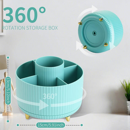360°Rotating Pen&Pencil Holder For Desk With 5Slots Cute Office