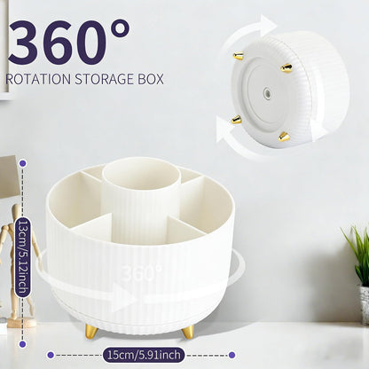 360°Rotating Pen&Pencil Holder For Desk With 5Slots Cute Office