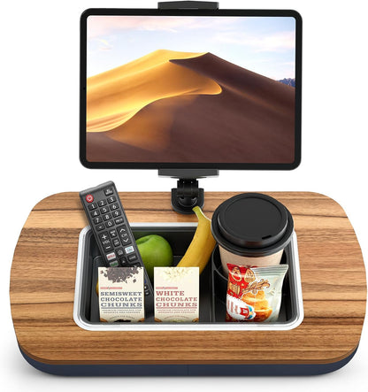 Tablet Pillow Stand for Lap, Adjustable iPad Holder with Snack Bowl