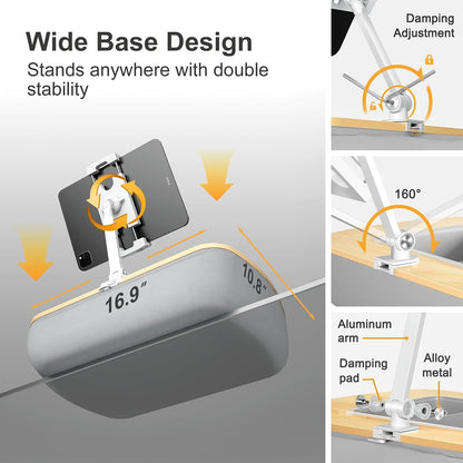 Tablet Pillow Stand for Lap, Adjustable iPad Holder with Snack Bowl