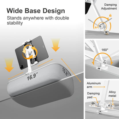 Tablet Pillow Stand for Lap, Adjustable iPad Holder with Snack Bowl