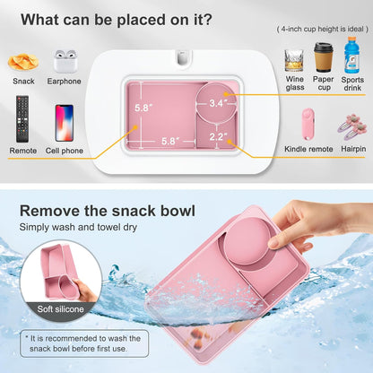 Tablet Pillow Stand for Lap, Adjustable iPad Holder with Snack Bowl