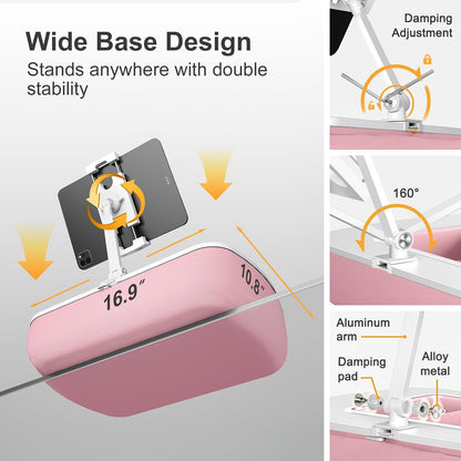 Tablet Pillow Stand for Lap, Adjustable iPad Holder with Snack Bowl