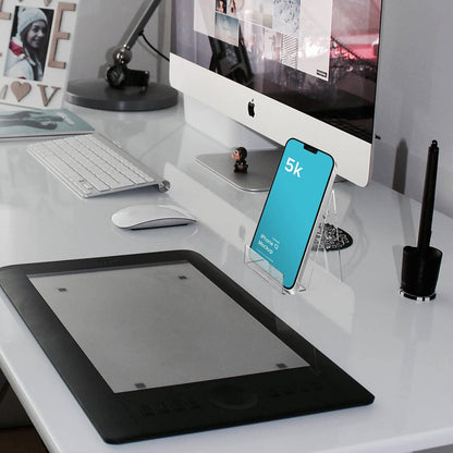 Boloyo Acrylic Book Stand with Ledge, 4 Inch Clear Acrylic Display Easel Transparent Display Stand Holder Tablet Holder for Displaying Books,Magazine,Plate,Pictures,Artworks, CDs