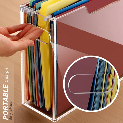 Acrylic File Folder Organizer, Letter Size Hanging File Organizer
