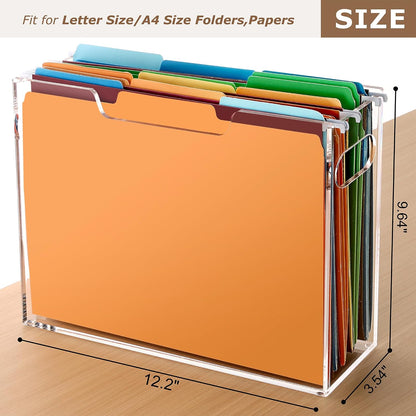 Acrylic File Folder Organizer, Letter Size Hanging File Organizer