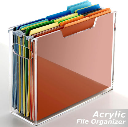 Acrylic File Folder Organizer, Letter Size Hanging File Organizer