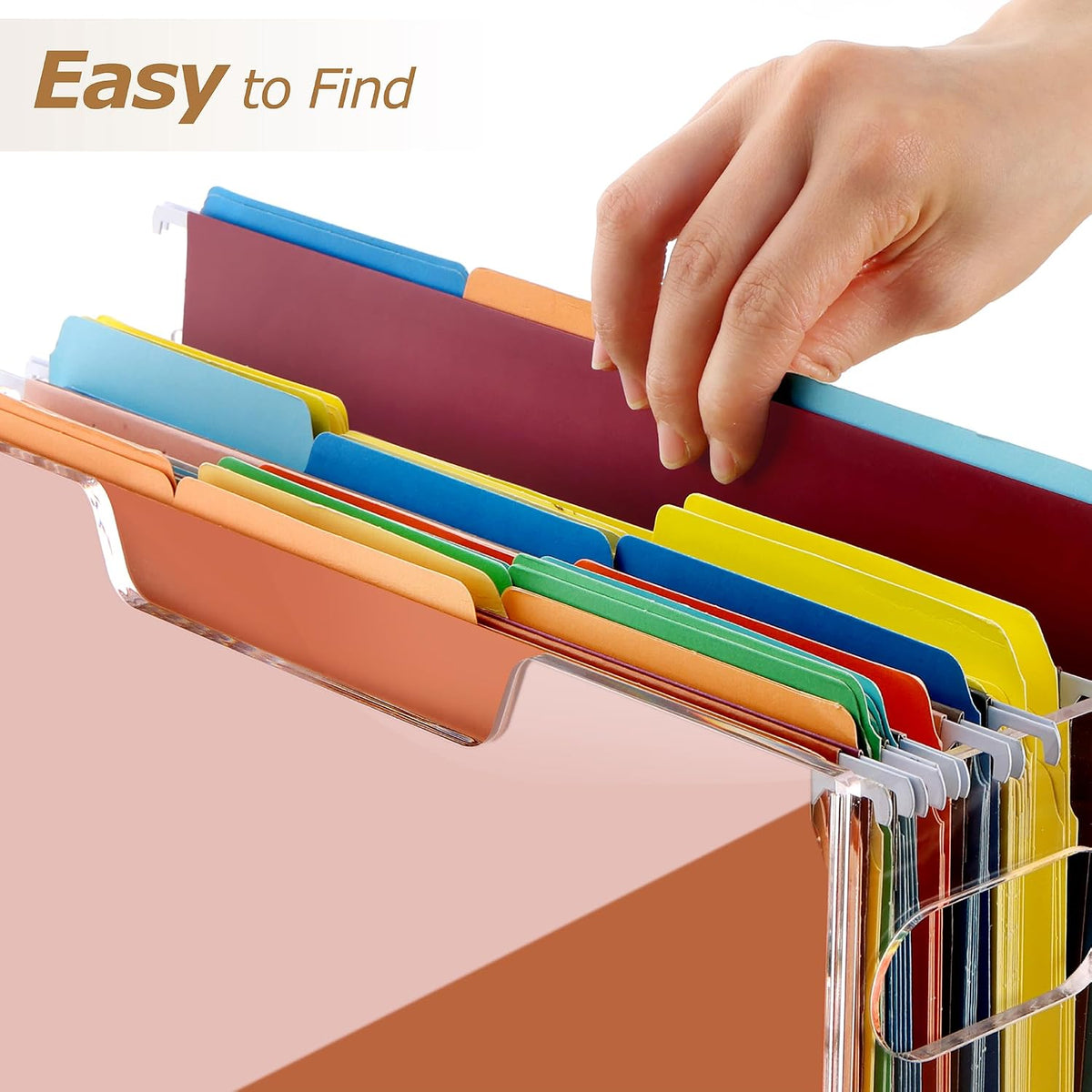 Acrylic File Folder Organizer, Letter Size Hanging File Organizer