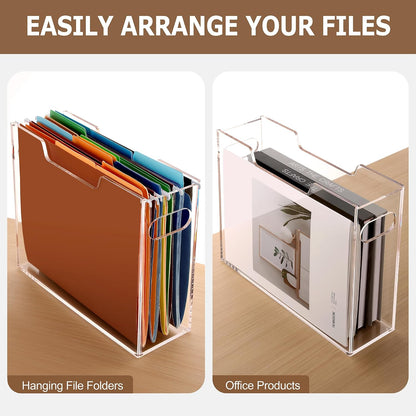 Acrylic File Folder Organizer, Letter Size Hanging File Organizer