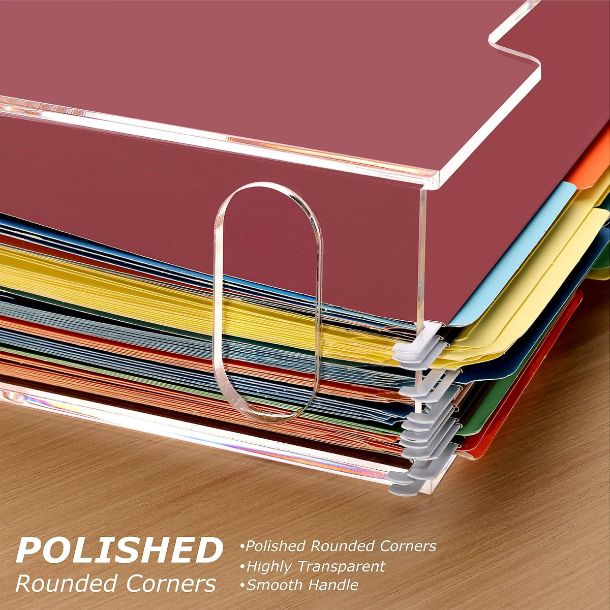 Acrylic File Folder Organizer, Letter Size Hanging File Organizer