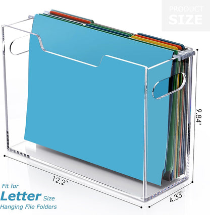 Acrylic File Folder Organizer, Letter Size Hanging File Organizer