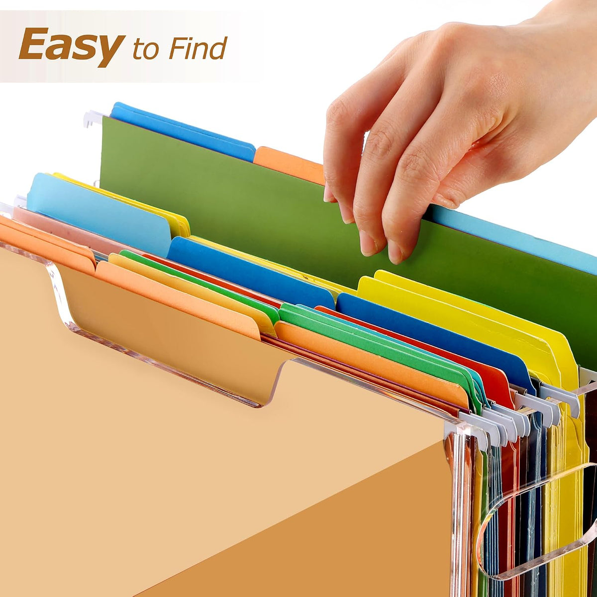 Acrylic File Folder Organizer, Letter Size Hanging File Organizer