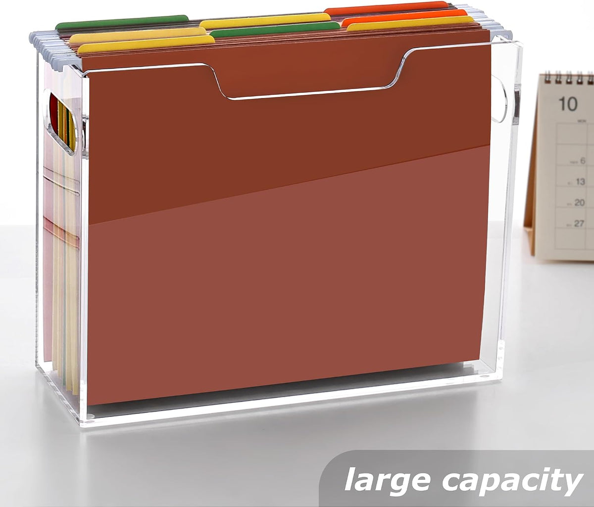 Acrylic File Folder Organizer, Letter Size Hanging File Organizer