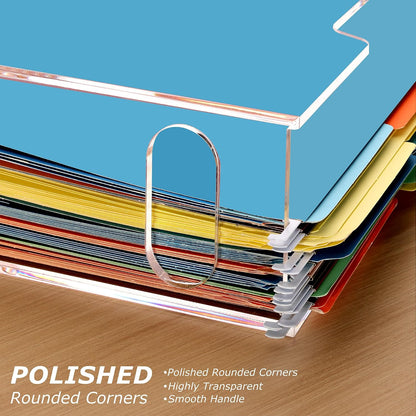 Acrylic File Folder Organizer, Letter Size Hanging File Organizer