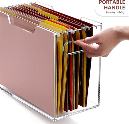 Acrylic File Folder Organizer, Letter Size Hanging File Organizer