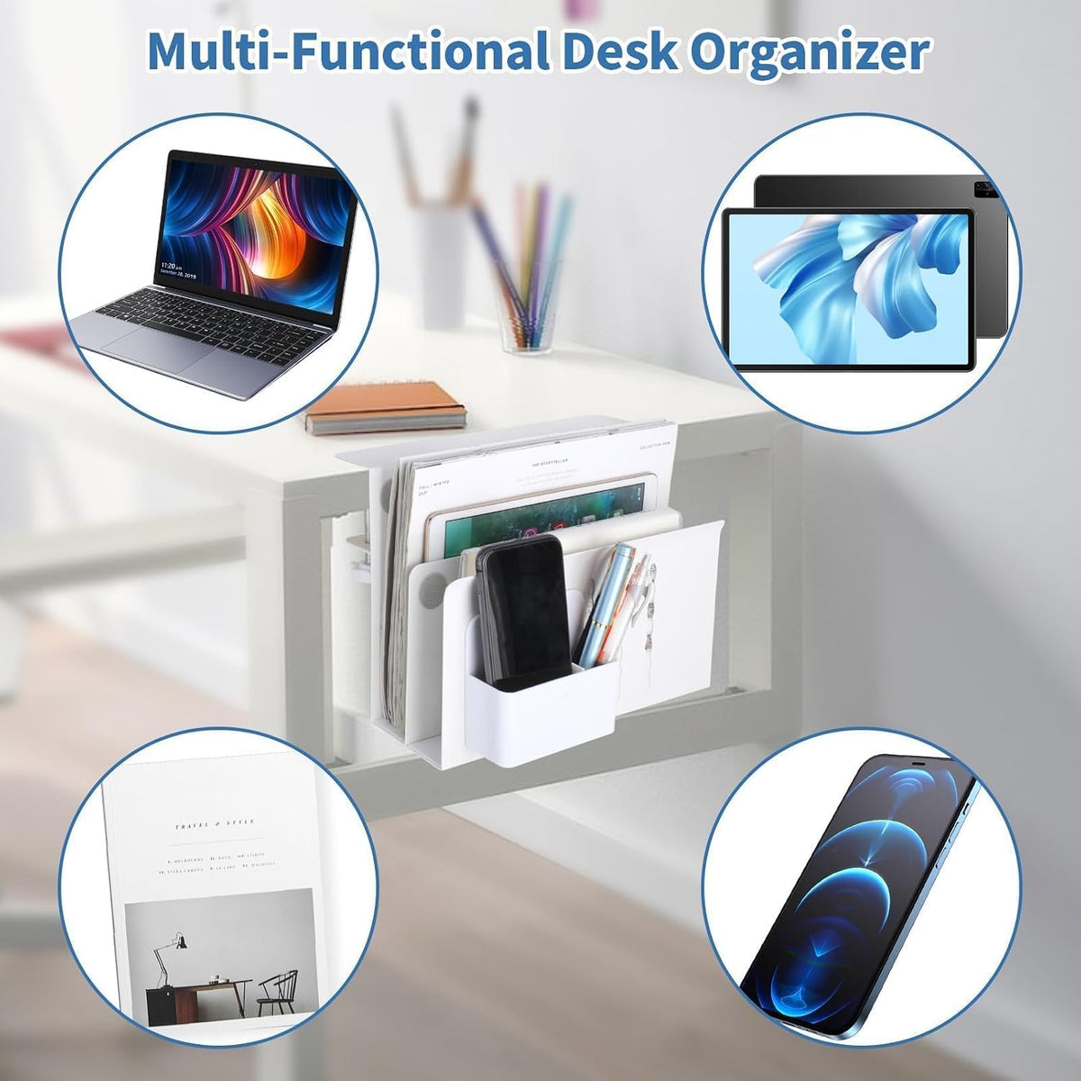 Desk Side Storage, Under Desk Hanging Desk Accessories
