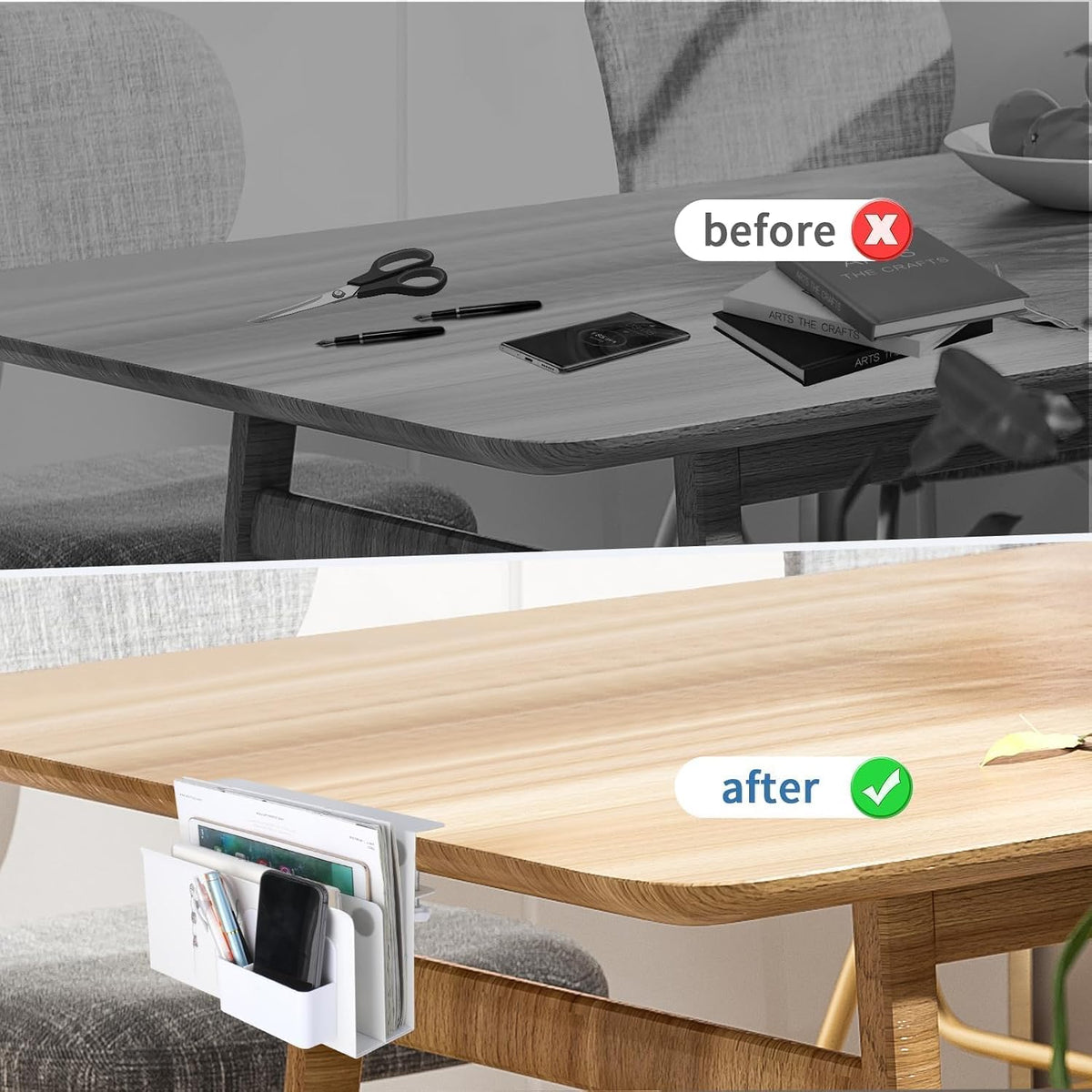 Desk Side Storage, Under Desk Hanging Desk Accessories