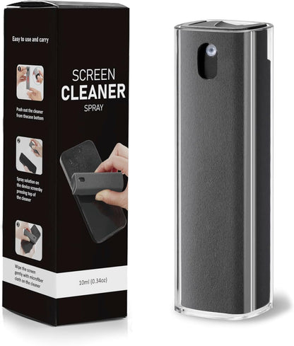 Screen Cleaner Spray Kit – 3-in-1 Detachable Design with Built-in 10mL Spray Bottle, Microfiber Cloth & Protective Shell – for Phone, Tablet, Laptop, Car Display & Touchscreens