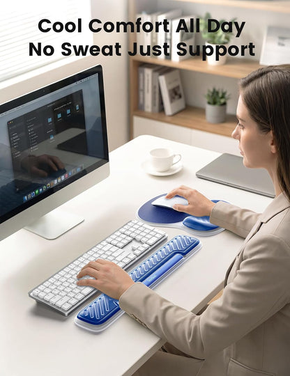 Ergonomic Gel Keyboard Wrist Rest and Mouse Pad with Wrist Rest Set