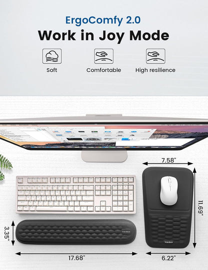 Ergonomic Gel Keyboard Wrist Rest and Mouse Pad with Wrist Rest Set