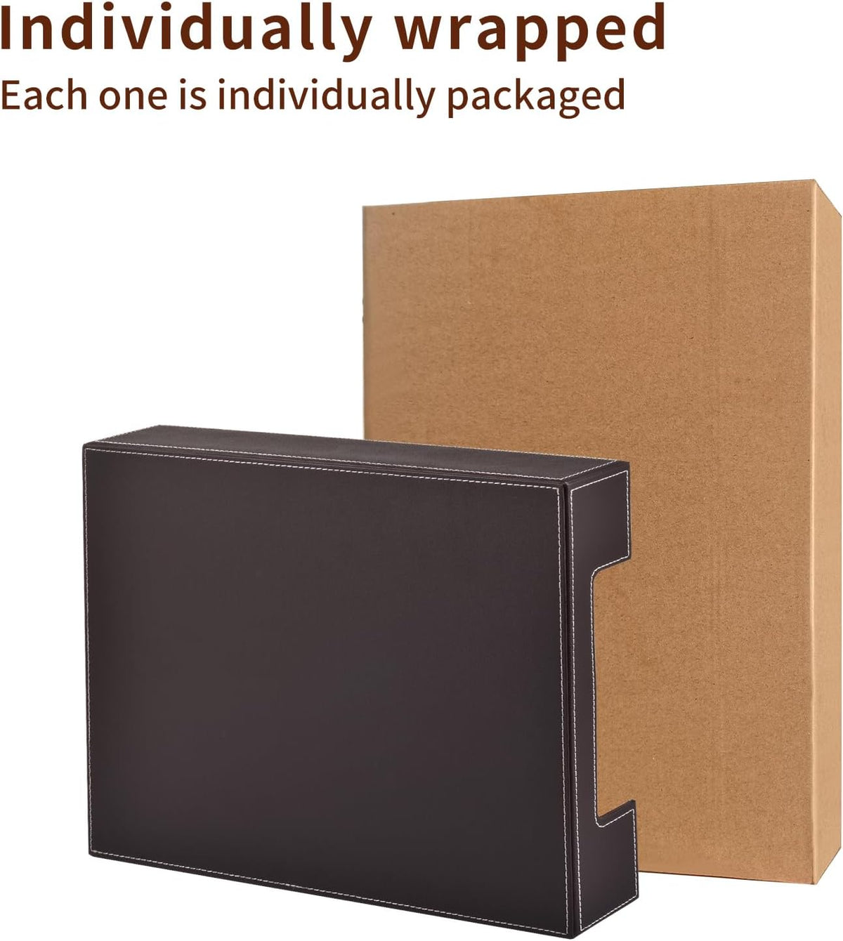 Leather Letter Tray, Office Supplies Desk Organizer for Mail Paper Files Magazines Jewelry Cosmetics,Luxury Letter Holder&Multipurpos Stackable Office Desktop Storage Box ,Black