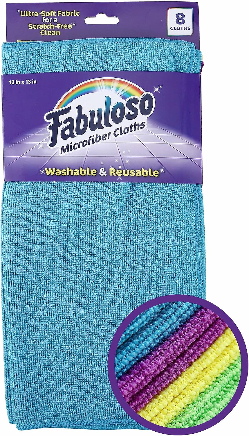 Microfiber Cleaning Cloths for Home & Car, 13x13, Purple