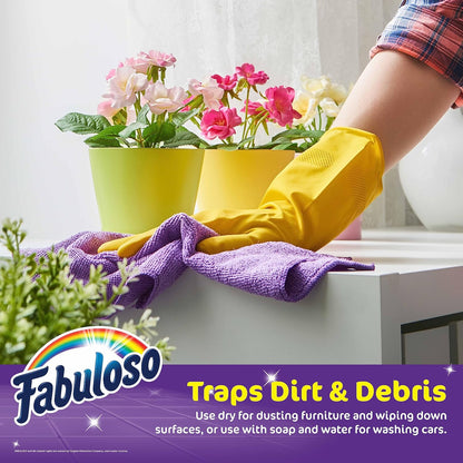 Microfiber Cleaning Cloths for Home & Car, 13x13, Purple