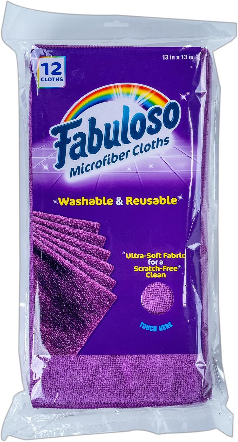 Microfiber Cleaning Cloths for Home & Car, 13x13, Purple